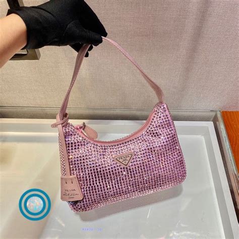 prada glitter bag|prada pink rhinestone bag.